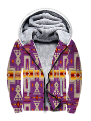 Powwow StoreGBNAT0006207 Purple Tribe Design 3D Fleece Hoodie