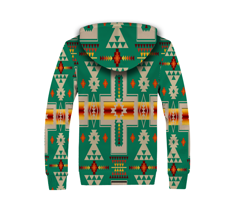 Powwow Storegb nat00062 08 green tribe design 3d fleece hoodie