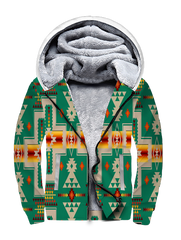 Powwow StoreGBNAT0006208 Green Tribe Design 3D Fleece Hoodie