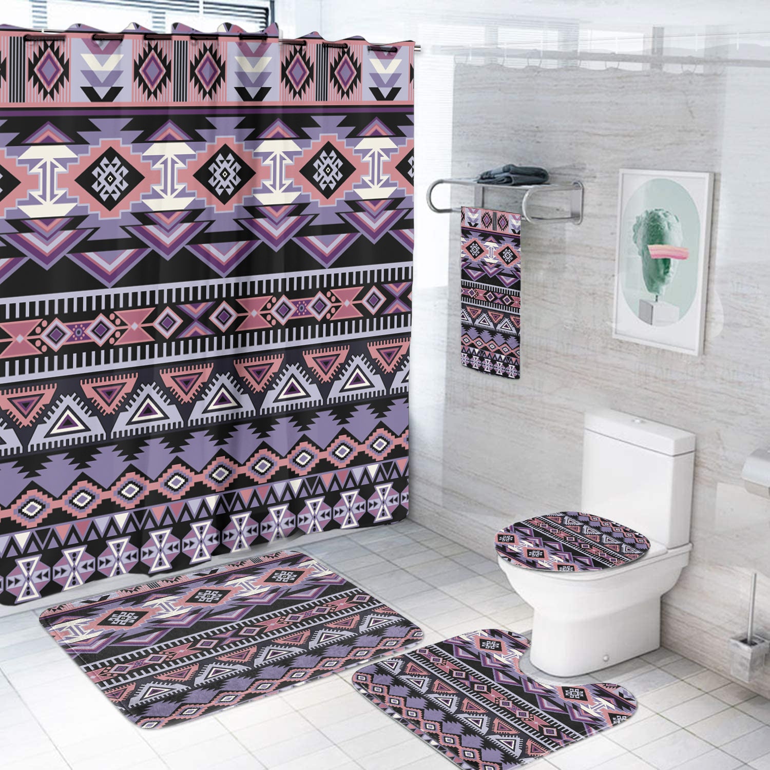 Powwow Store gb nat00593 ethnic pattern bathroom set