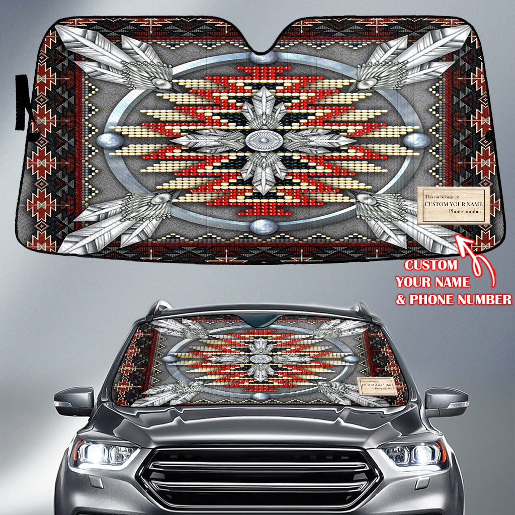 Powwow StoreGBNAT0002302 Pattern Native American Custom Name Auto Sun Shades