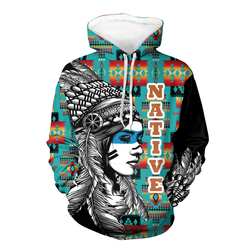 Powwow StoreHD000132 Native American Pride  3D Hoodie