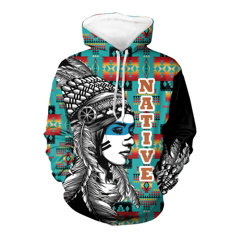 Powwow StoreHD000132 Native American Pride  3D Hoodie