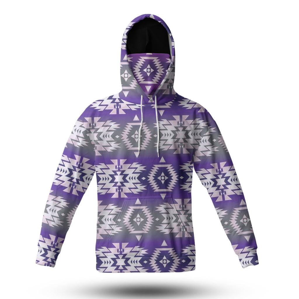 Powwow StoreHWM0031 Pattern Tribal Native 3D Hoodie With Mask