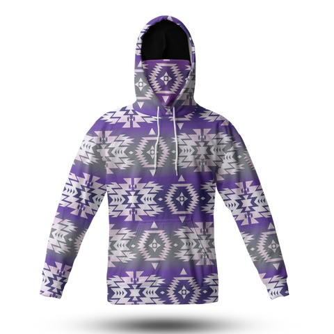 Powwow StoreHWM0031 Pattern Tribal Native 3D Hoodie With Mask