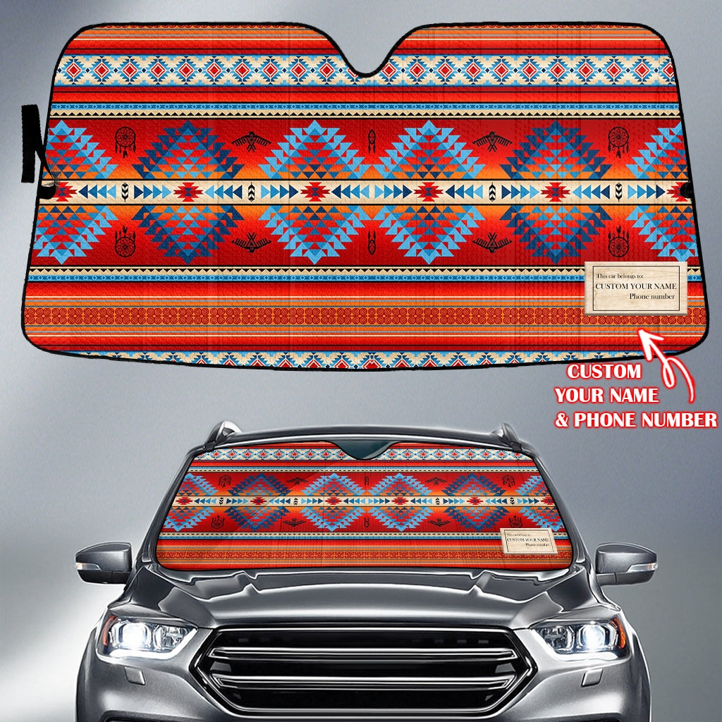 Powwow StoreGBNAT0008701 Pattern Native American Custom Name Auto Sun Shades