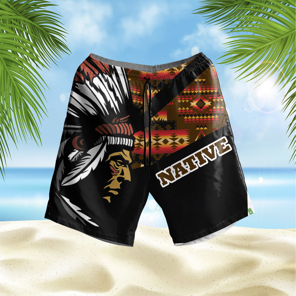 Powwow StoreGBHS00028 Pattern Native Hawaiian Shorts