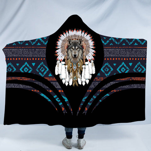 HDB00138 Pattern Native American Design Hooded Blanket