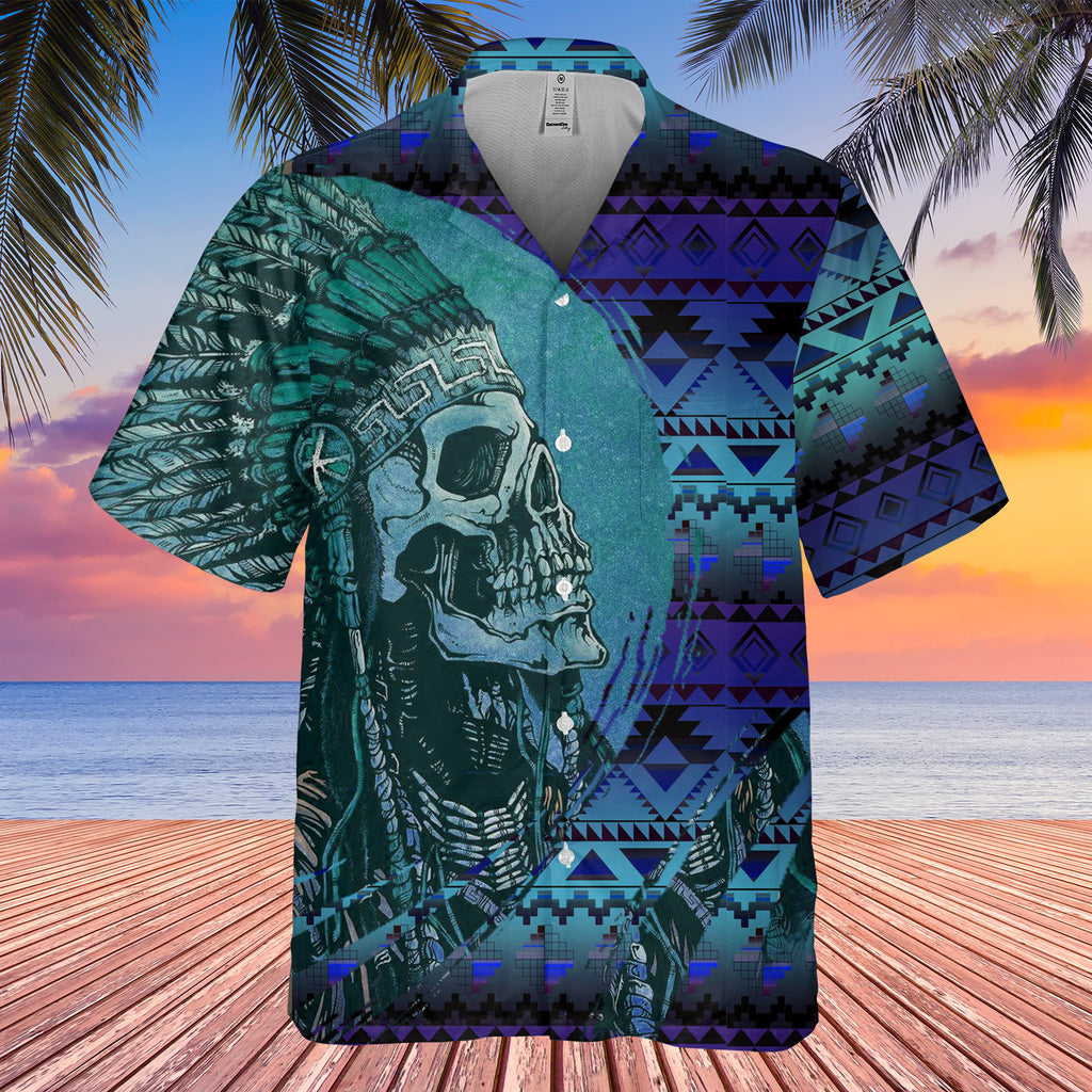 Powwow StoreGBHW000207 Tribe Design Native American Hawaiian Shirt 3D