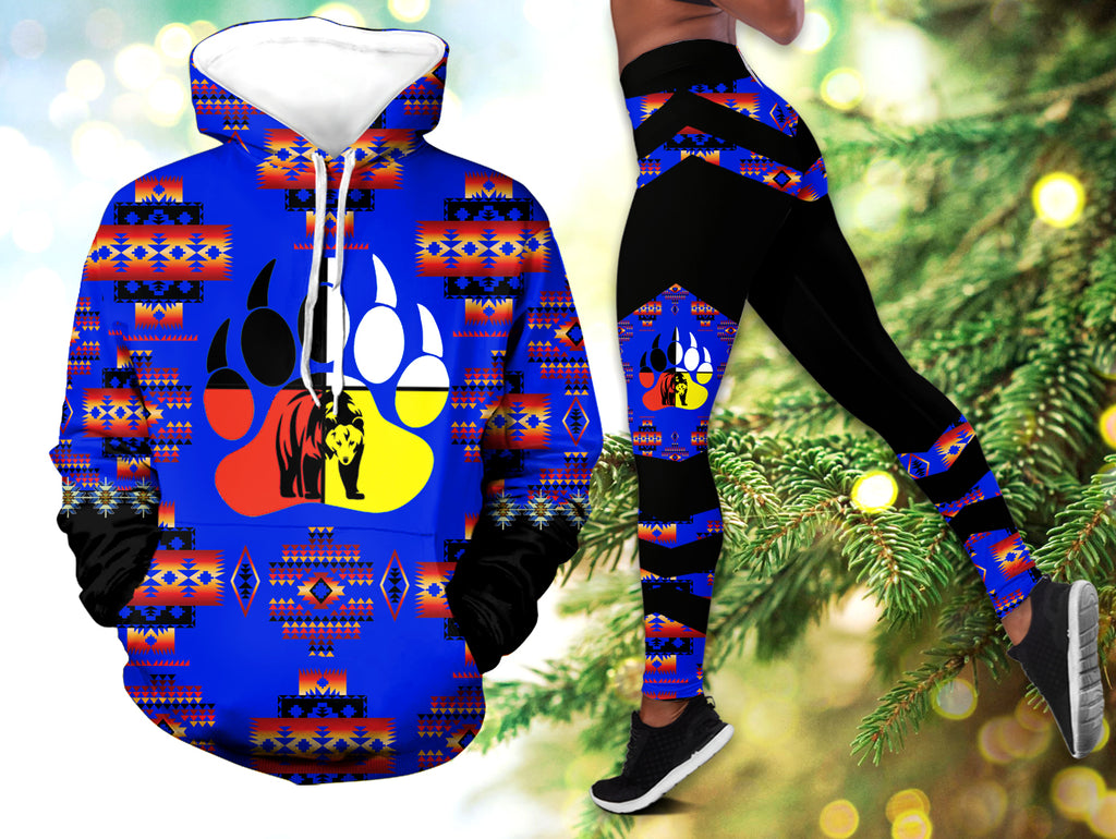 Powwow StoreHLS0030 Pattern Native American  3D Hoodie Legging Set