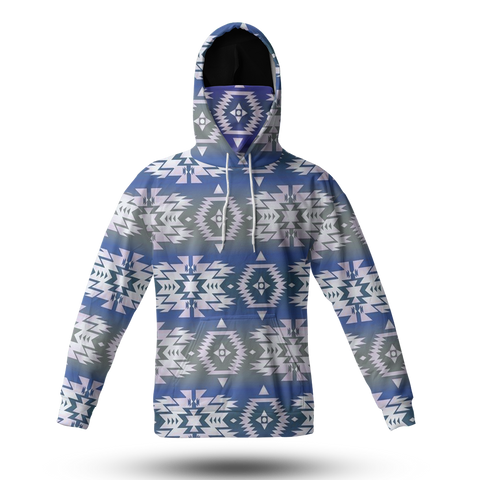 Powwow StoreHWM0032 Pattern Tribal Native 3D Hoodie With Mask