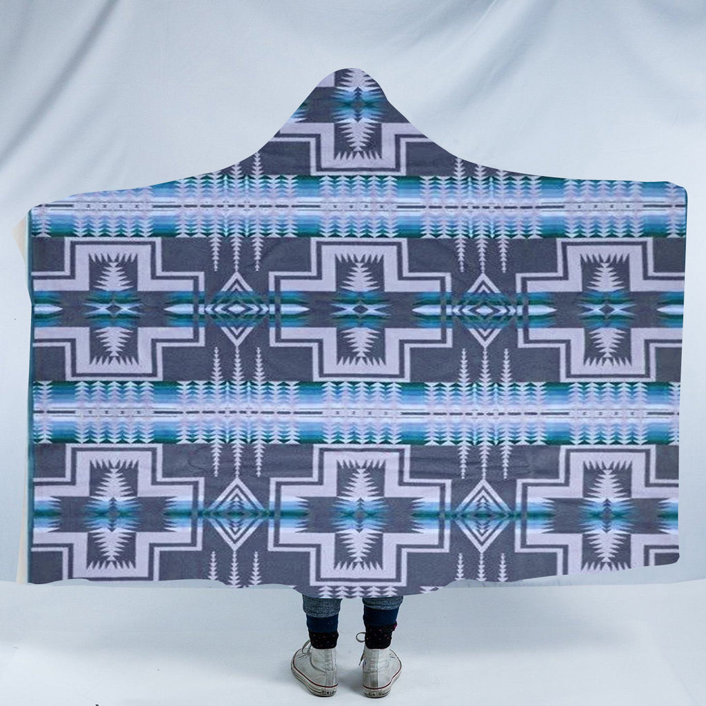 Powwow StoreHDB022 Pattern Native American Design Hooded Blanket