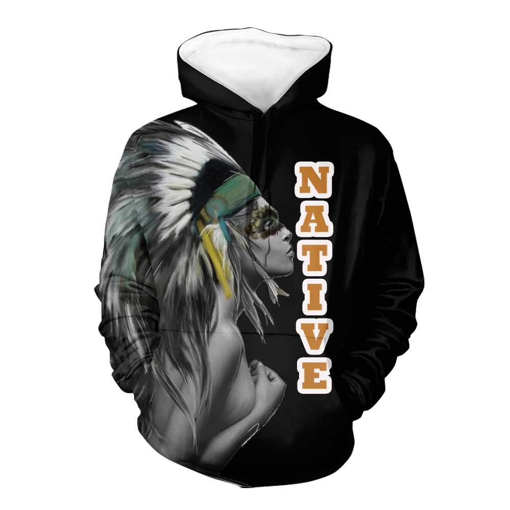 Powwow StoreHD000134 Native American Pride  3D Hoodie