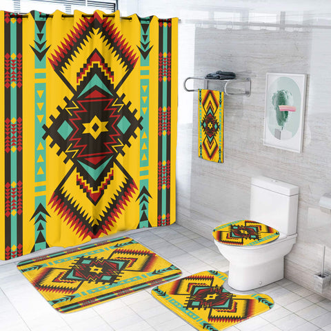 GB-NAT00413 Abstract Geometric Ornament Bathroom Set