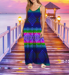 Powwow StoreGBNAT0068003 Pattern Color Native  Maxi Dress