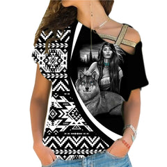 Powwow StoreCRS0001200 Native American Cross Shoulder Shirt