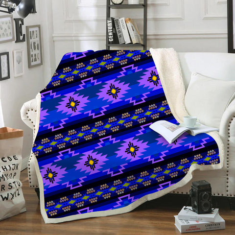 Powwow StoreSFH0027 Pattern Blue Native  Blanket