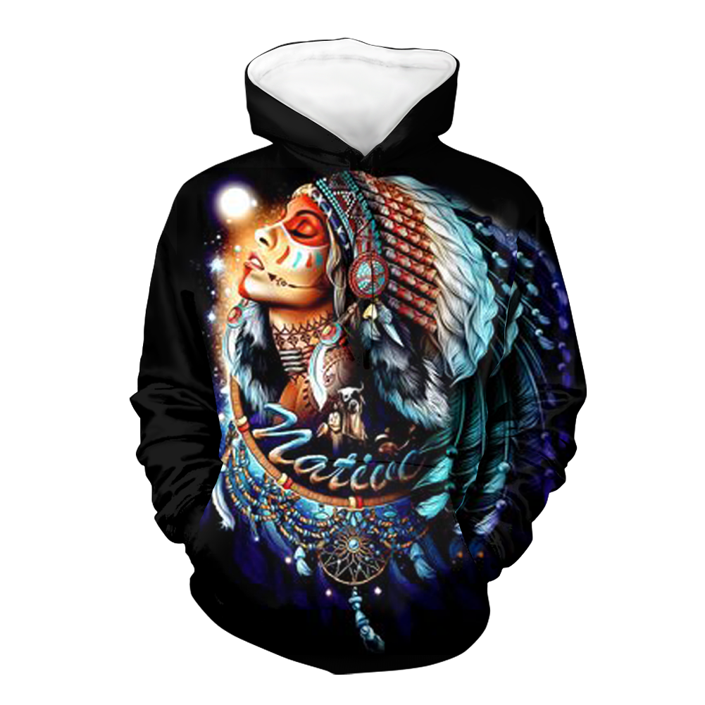 Powwow StoreHD000135 Native American Pride  3D Hoodie