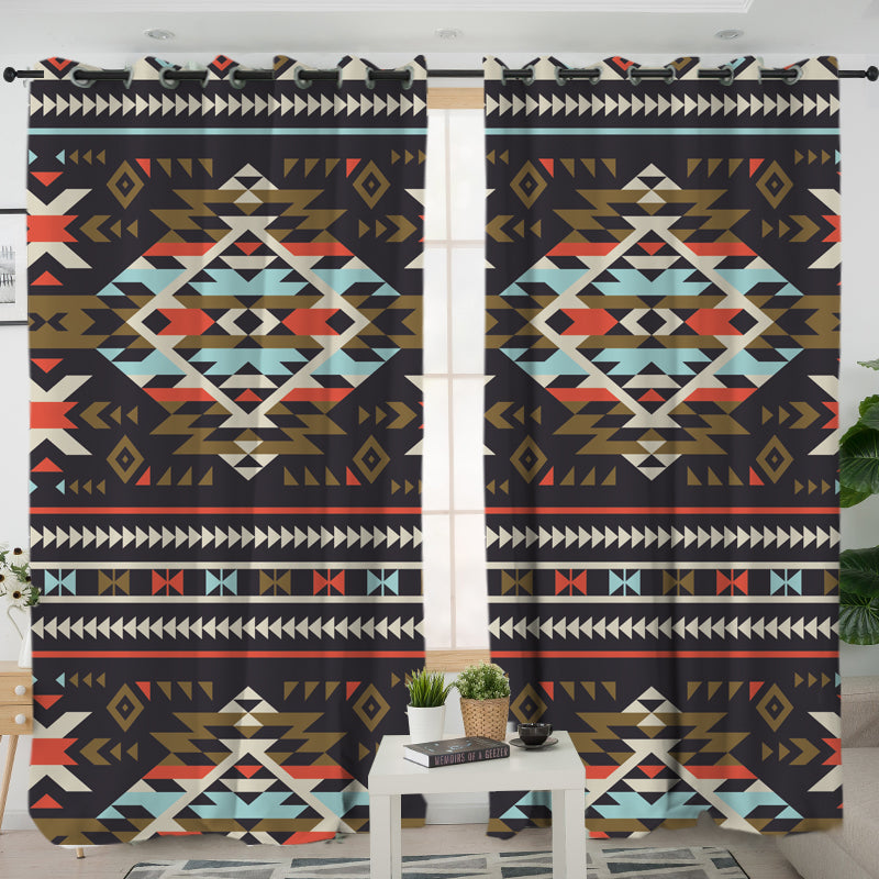 Powwow StoreLVR0052 Pattern Native American Living Room Curtain