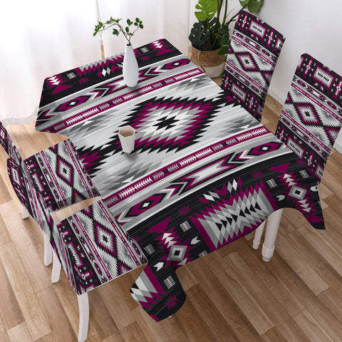 GB-NAT00528-02 Purple Colors Pattern Tablecloth
