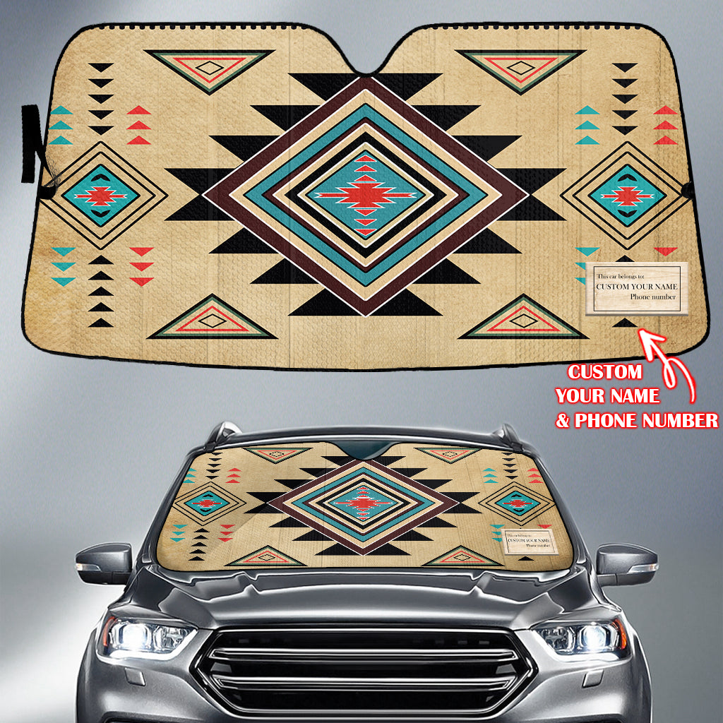 Powwow StoreGBNAT00076 Pattern Native American Custom Name Auto Sun Shades