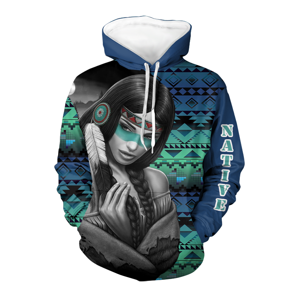 Powwow StoreHD000137 Native American Pride  3D Hoodie