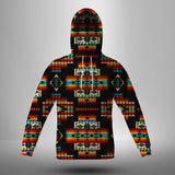 Powwow Store gb nat00402 black pattern native 3d hoodie with mask