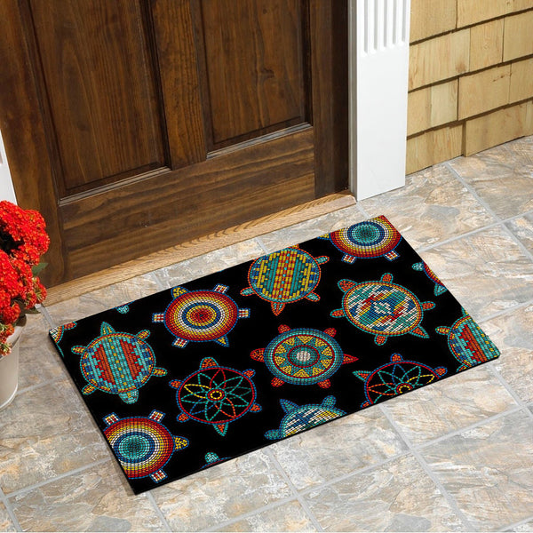 Doormat Native GB-NAT00042-01 Mini Turtle Black Native Doormat – Powwow Store