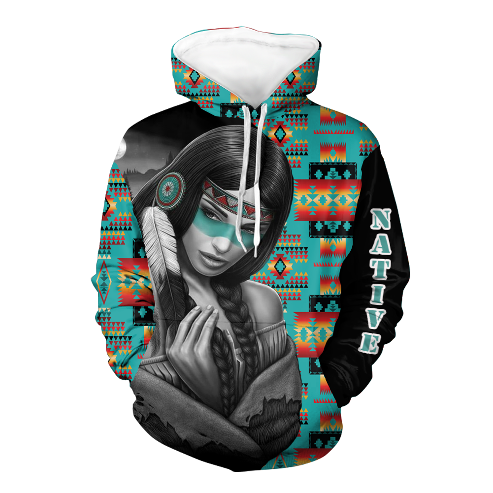 Powwow StoreHD000138 Native American Pride  3D Hoodie