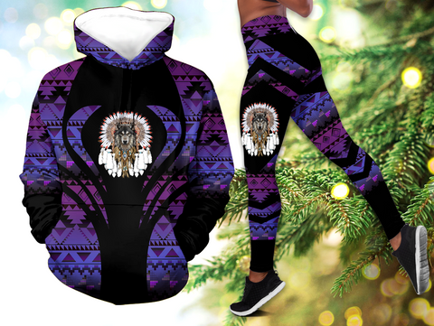 Powwow StoreHLS00297 Pattern Native 3D Hoodie Legging Set