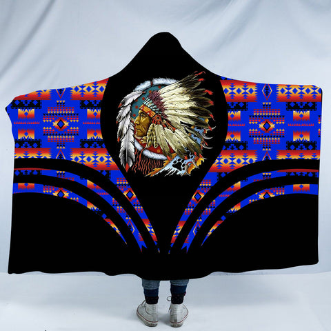 HDB00131 Pattern Native American Design Hooded Blanket