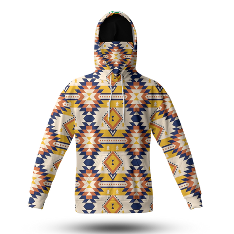 Powwow StoreHWM0039 Pattern Tribal Native 3D Hoodie With Mask