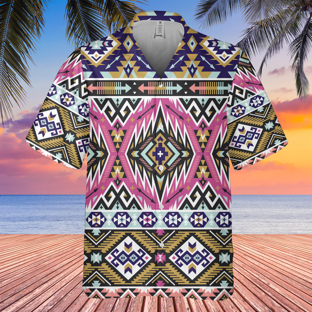 Powwow StoreGBHW00048 Pattern Black Hawaiian Shirt 3D