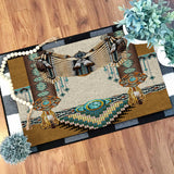 Powwow Store gb nat00059 brown pattern breastplate native doormat