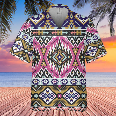 GB-HW00049 Pattern Black Hawaiian Shirt 3D