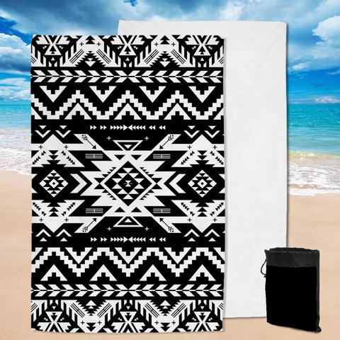 Powwow Store gb nat00441 black pattern native pool beach towel