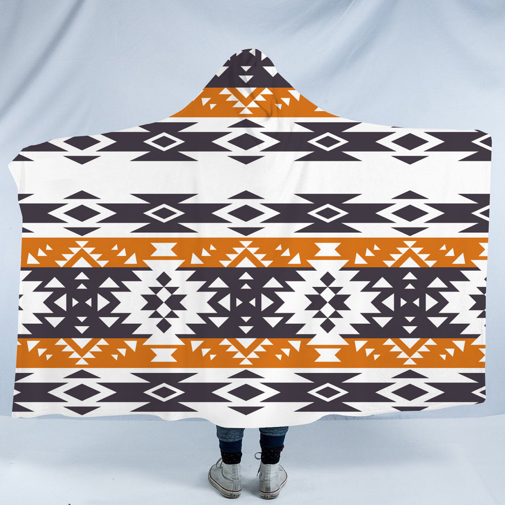 Powwow StoreHDB056 Pattern Native American Design Hooded Blanket