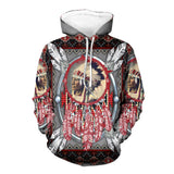 Powwow Store gb nat00372 chief gray pattern native 3d hoodie