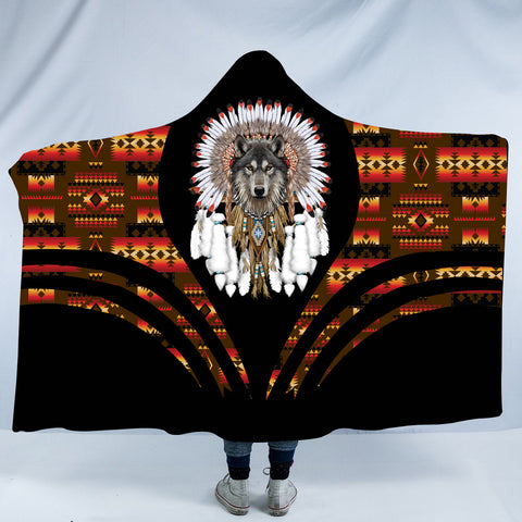 HDB00129 Pattern Native American Design Hooded Blanket