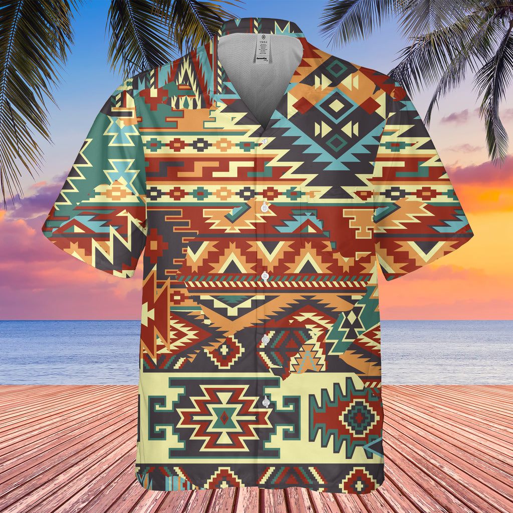 Powwow StoreGBHW00047 Pattern Black Hawaiian Shirt 3D