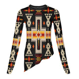 GB-NAT00062-01 Black Tribe Design 3D Dance Long Sleeve Tshirt