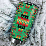 Powwow Store gb nat00046 05 green tribe pattern native american 20oz tumbler