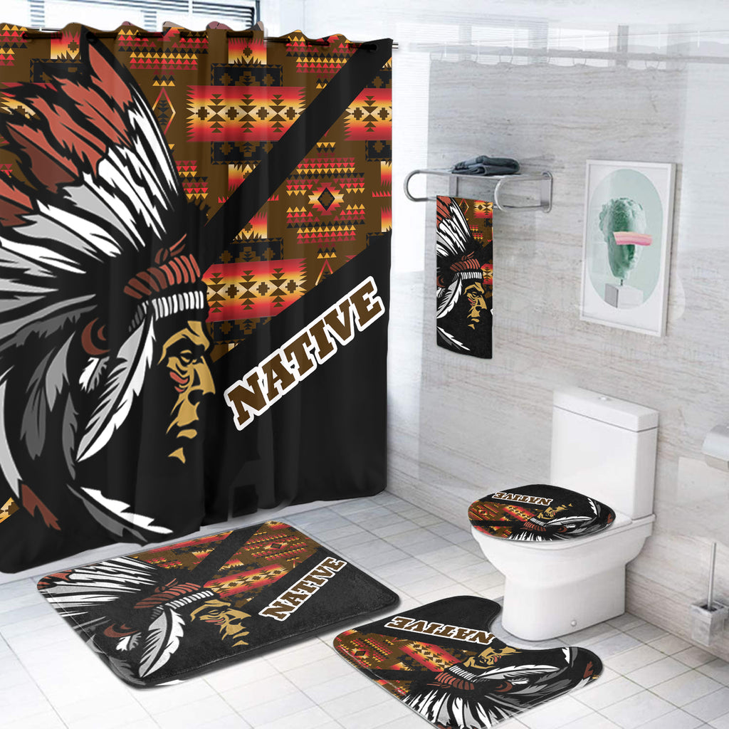 Powwow StoreBS000115 Pattern Native American Bathroom Set