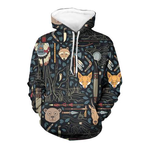 Powwow StoreHD000268 Pattern Native Pride 3D Hoodie