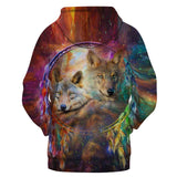 Wolf Dreamcatcher Native American All Over Hoodie no link - Powwow Store