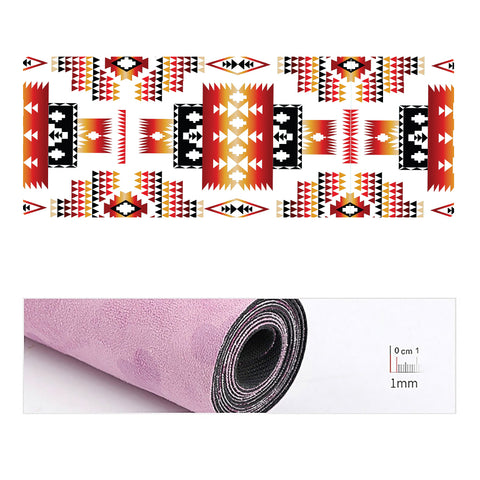 Powwow Store gb nat00075 white tribes pattern native american yoga mat