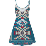 Powwow Store gb nat0003 blue pink pattern native american strings dress