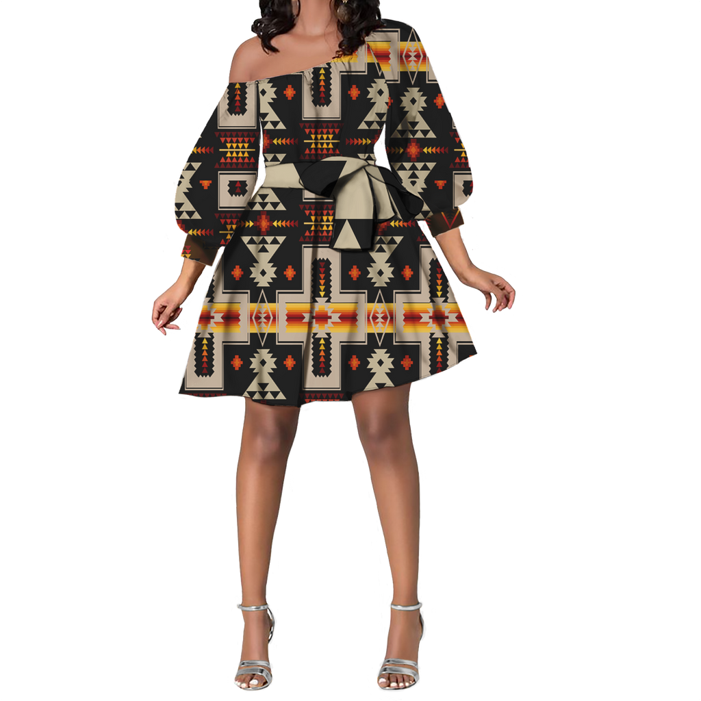 Powwow StoreGBNAT0006201 Pattern Native Lovely Women Dress