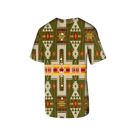 Powwow Store gb nat00062 12 dark green tribe design native american baseball jersey