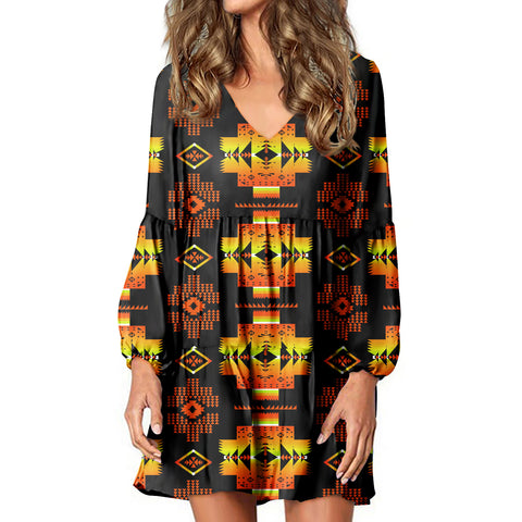 GB-NAT00720-06 Native Tribes Pattern Native American Swing Dress